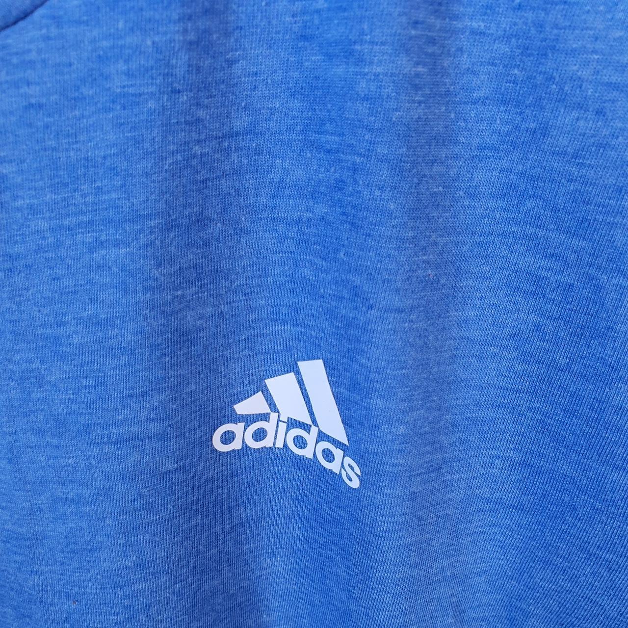 Vintage Adidas ClimaLite T Shirt Men’s Medium Blue Three Stripes Logo Athletic