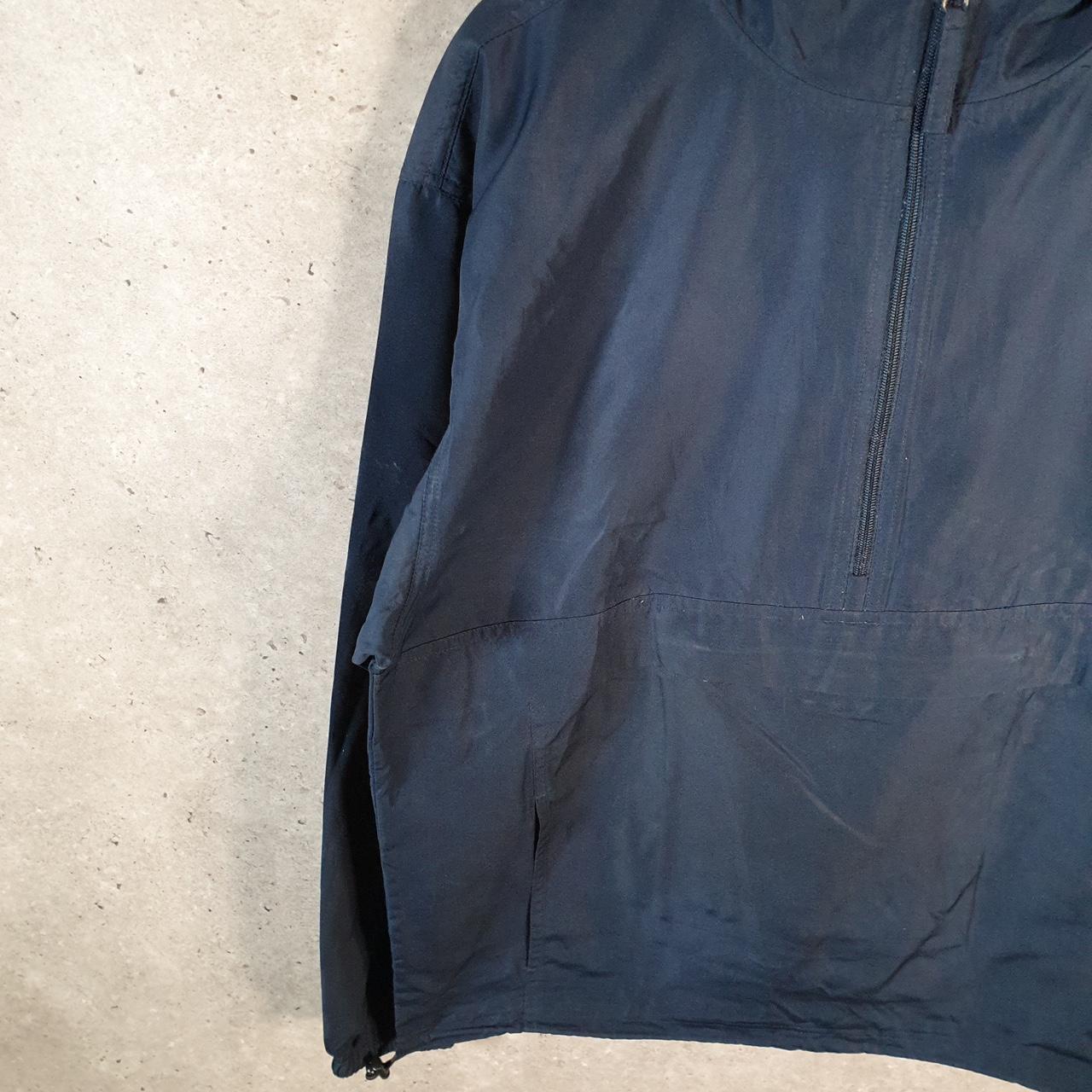 Vintage Champion Windbreaker Mens Medium Navy Blue 1/4 Zip