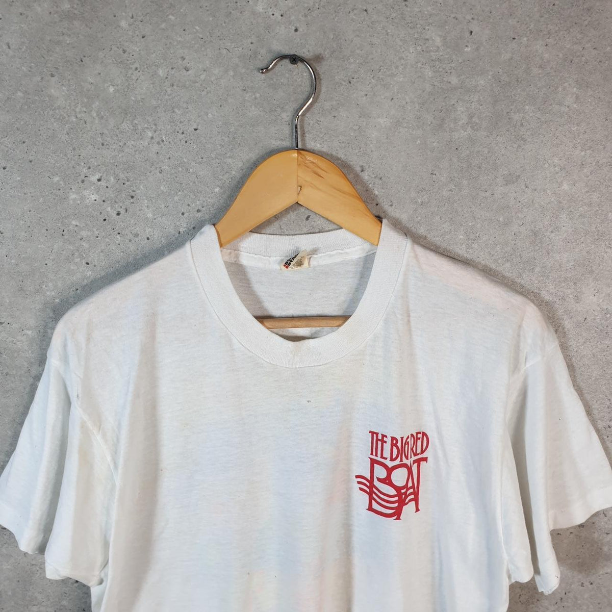 Vintage Screen Stars Best The Big Red Boat 90s USA Single Stitch T Shirt Men’s Medium White Big Fish Vintage
