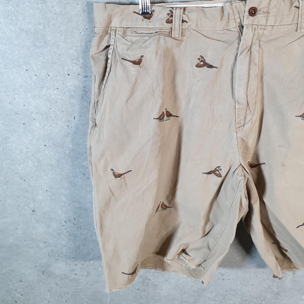 Vintage Ralph Lauren Polo Embroidered Pheasants Shorts Jorts Chino Cargo Men’s W36 Brown