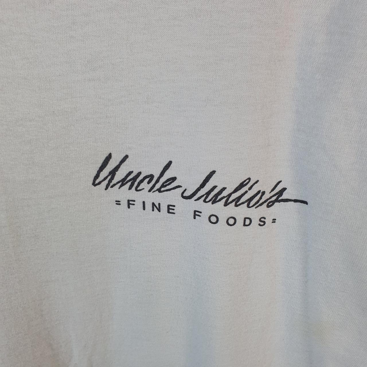 Vintage Fruit of the Loom Uncle Julios 90s USA Single Stitch T Shirt Men’s Medium White
