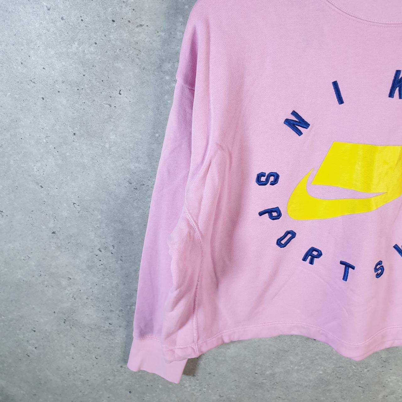 Vintage Nike Cropped Spellout Hoodie Womens XSmall Pink Swoosh Y2K Pullover Logo