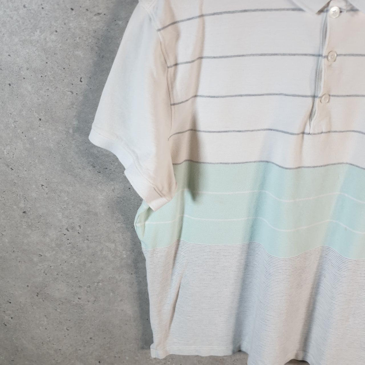 Vintage Calvin Klein Polo Shirt Men’s Large Striped White Regular Fit Casual