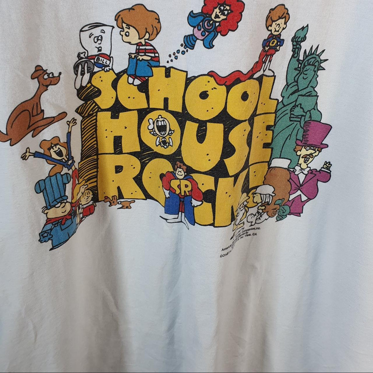 Vintage Coastal Concepts School House Rock 1995 USA Single Stitch T Shirt Men’s XL White