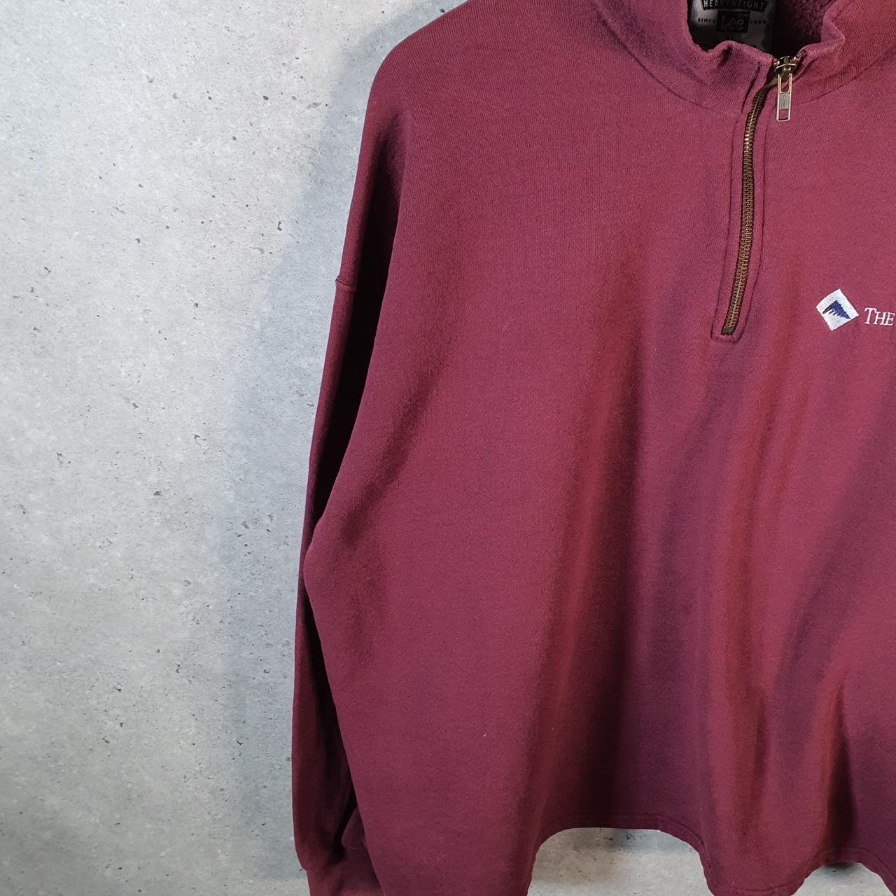 Vintage Lee Heavyweight Sweatshirt Men’s XL Red USA The Summit 1/4 Zip Embroidered