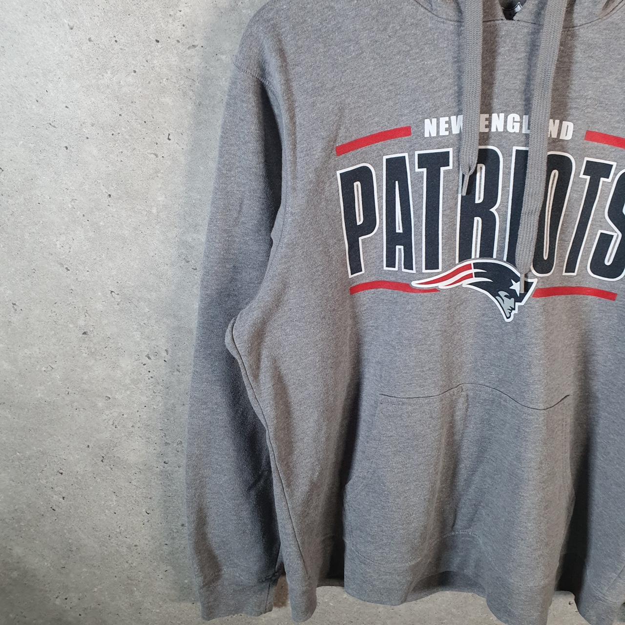 Vintage NFL New England Patriots Hoodie Mens Large Grey Pullover USA Pro Sport