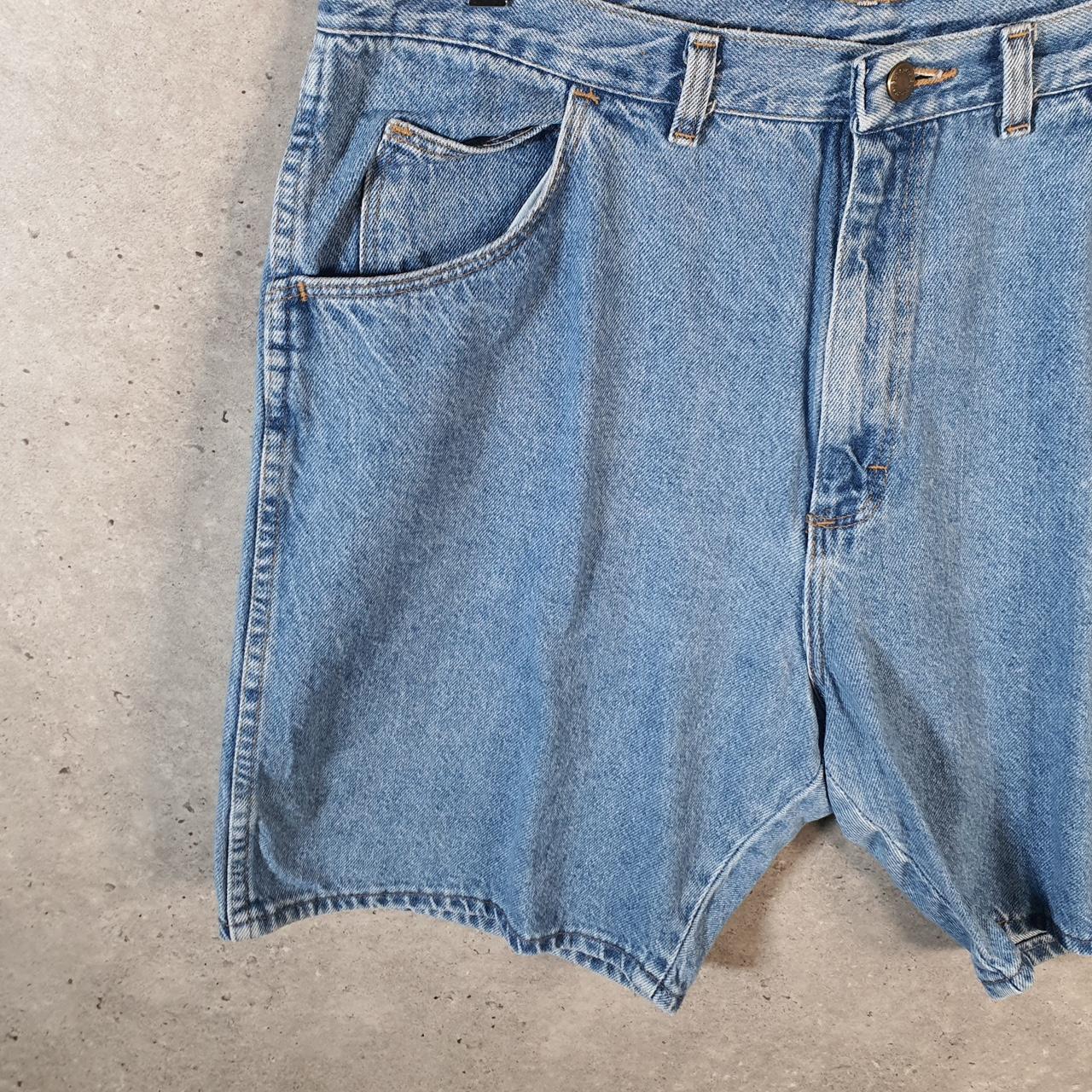 Vintage Wrangler Denim Shorts Jorts Cargo Men’s W36 Blue Baggy Cotton