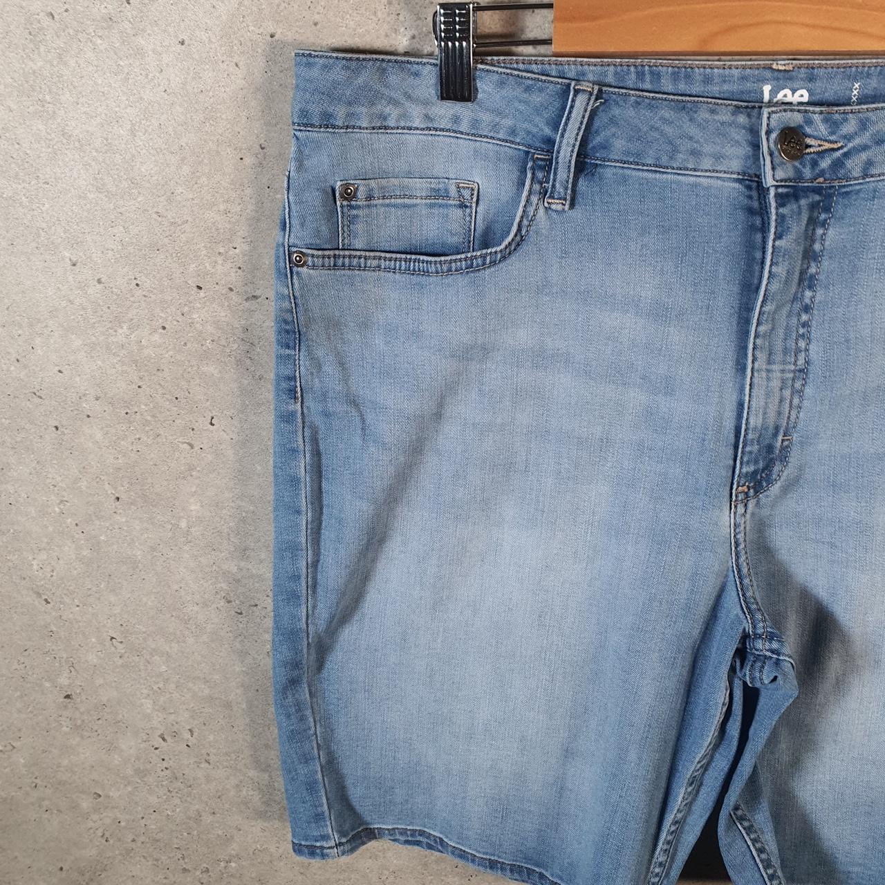 Vintage Lee Baggy Shorts Jorts Cargo Womens W36 Blue Denim Relaxed Cargo