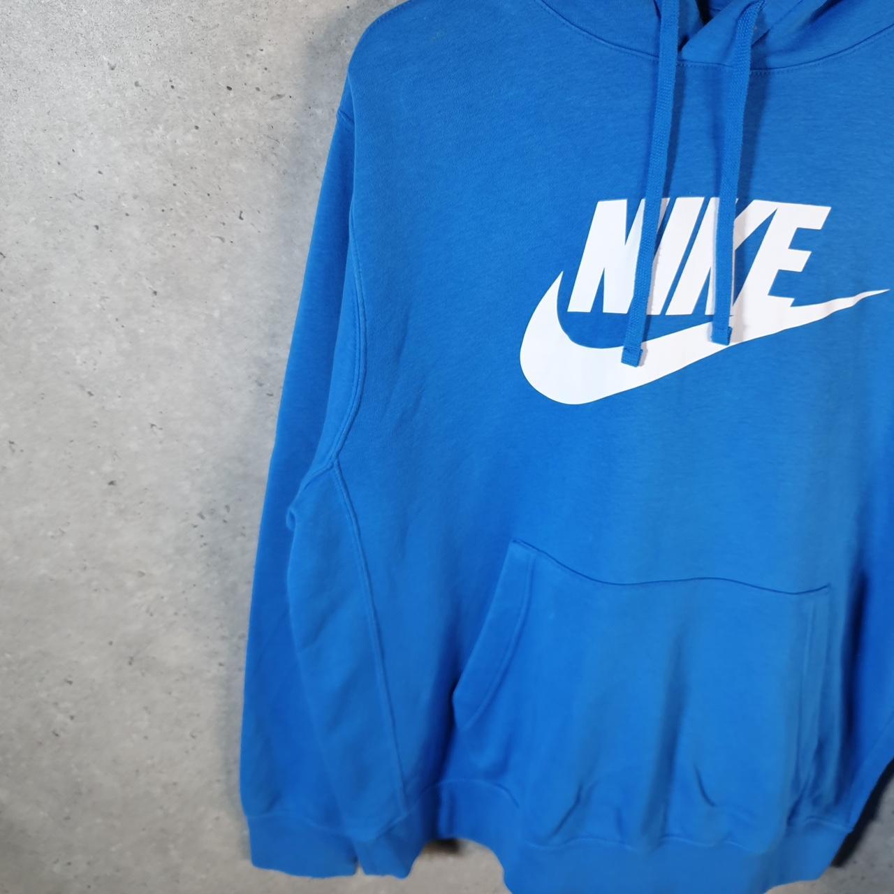 Vintage Nike Club Hoodie Men’s Large Blue Swoosh Y2K Pullover