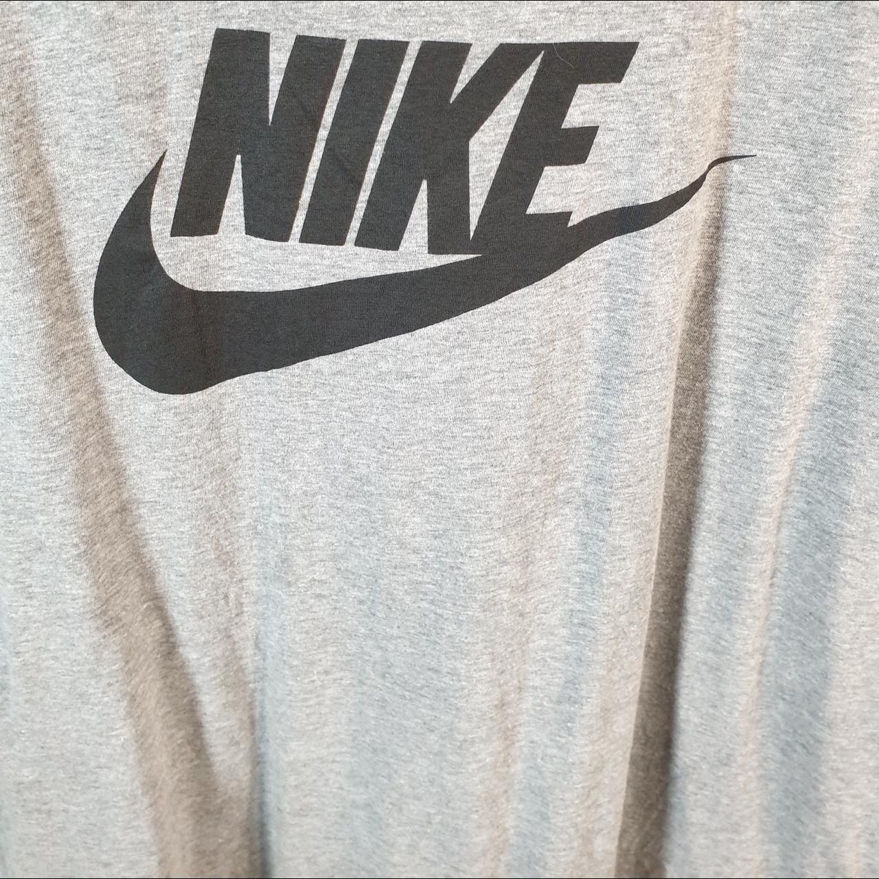 Vintage Nike T Shirt Men’s XL Grey Printed Single Swoosh Logo Athletic C8288