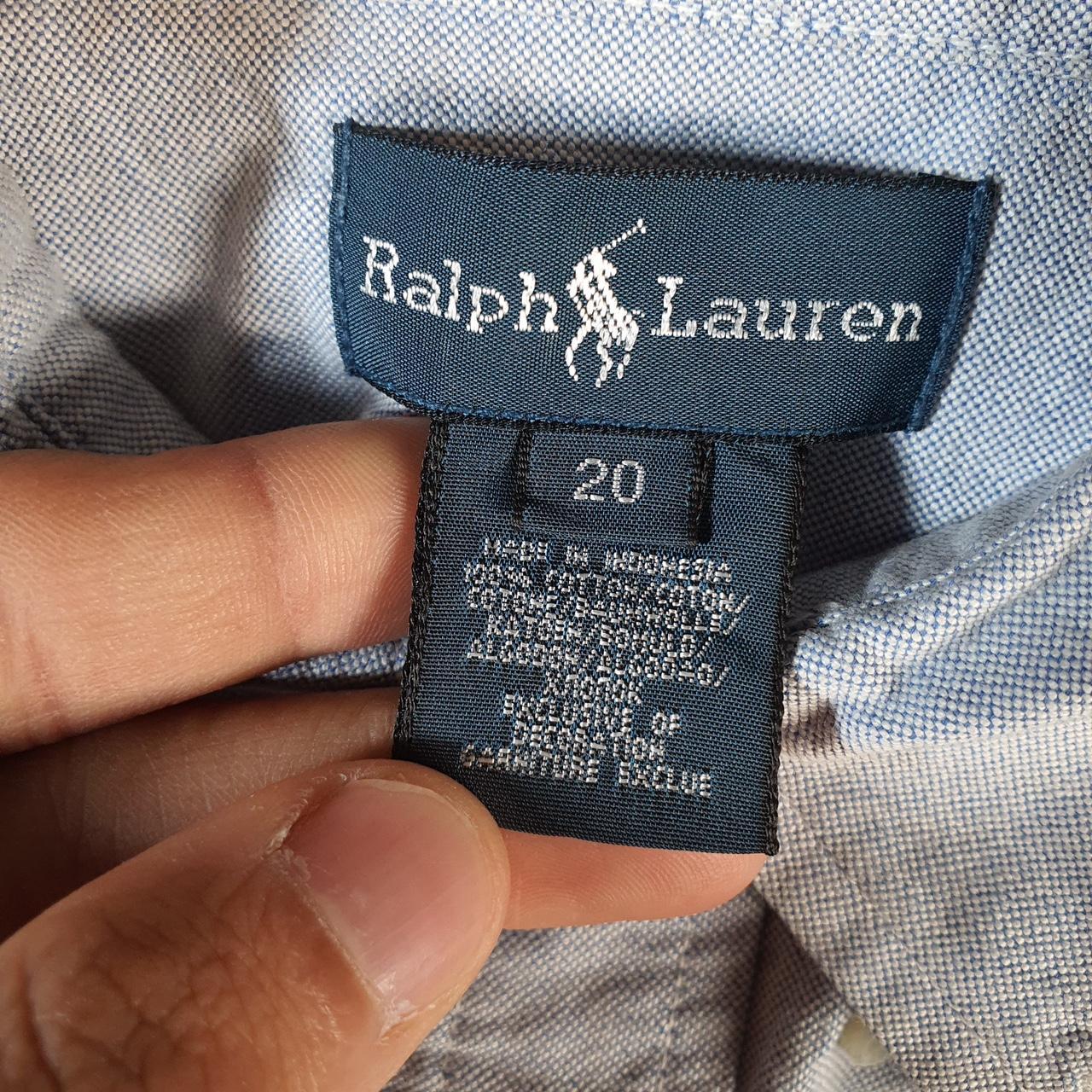 Vintage Ralph Lauren Button Down Shirt Womens Large Blue Classic Fit Pony