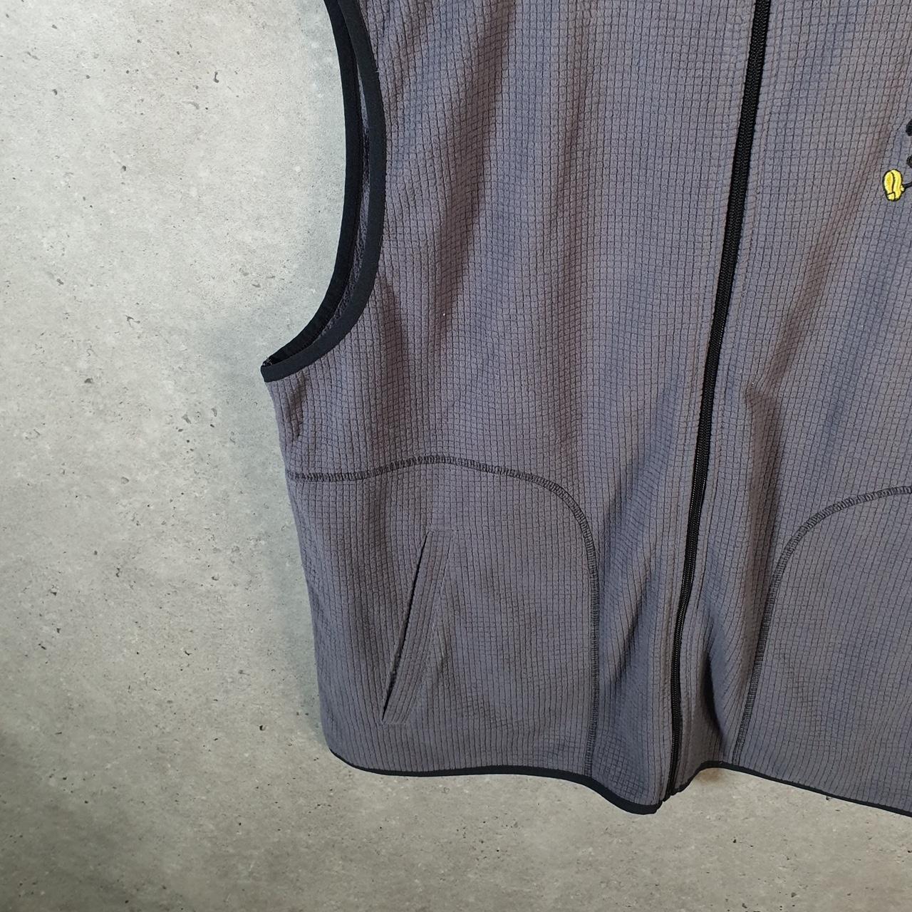 Vintage Disney Mickey Mouse Full Zip Fleece Gilet Mens Large Grey Spellout Logo Winter