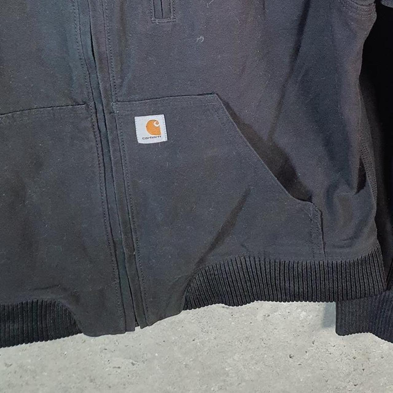 Vintage Carhartt Bomber Rugged Flex Jacket Womens Large Black Workwear Canvas USA G2106