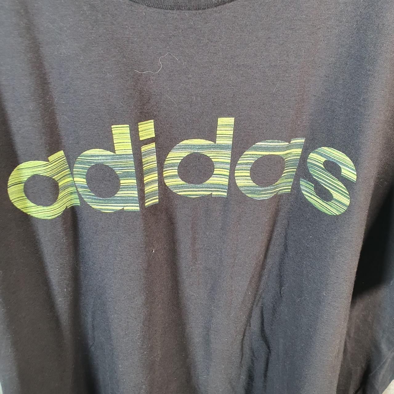 Vintage Adidas Go Tee T Shirt Shirt Men’s 2XL Black Three Stripes Logo Athletic C9734