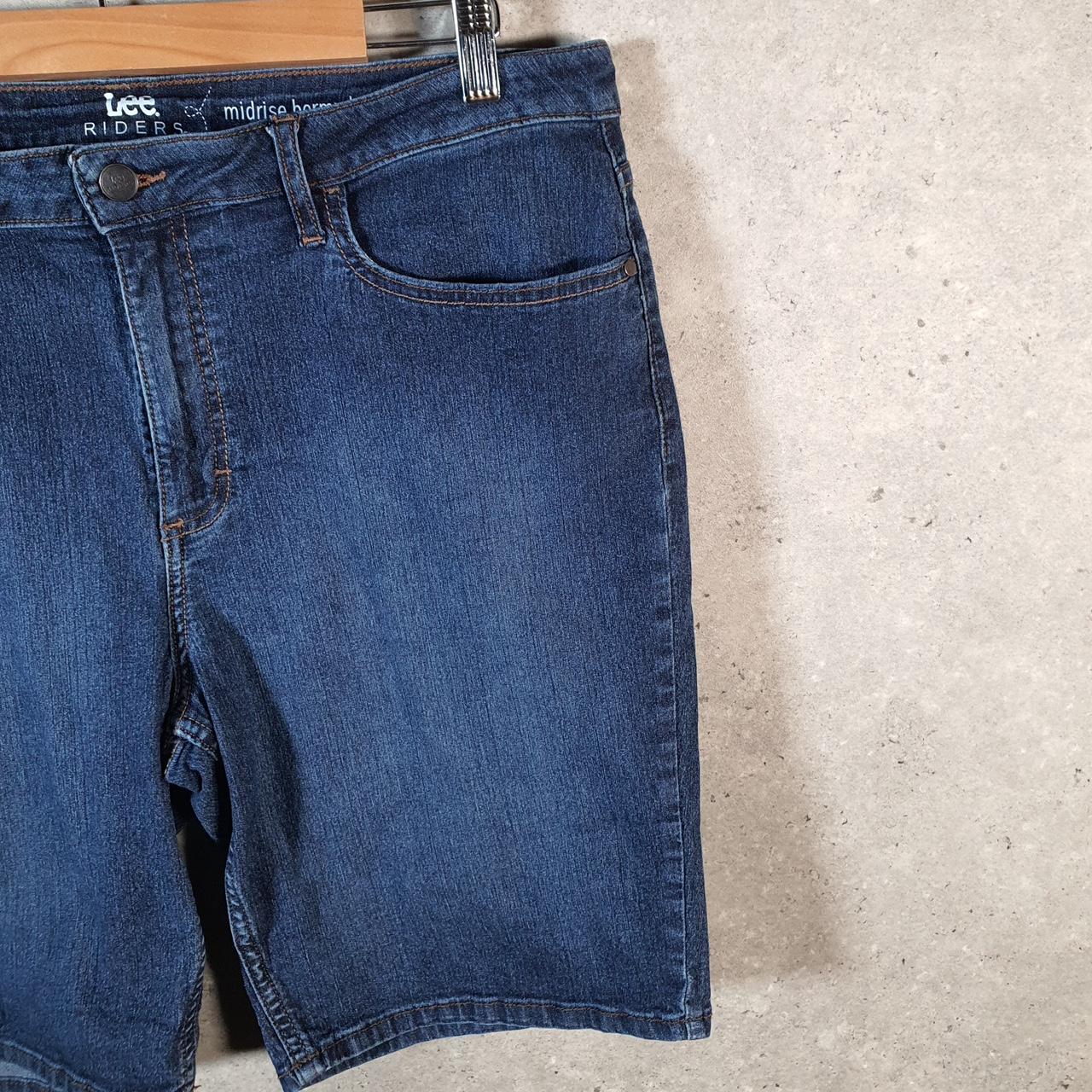 Vintage Lee Mid Rise Baggy Shorts Jorts Cargo Womens W36 Blue Relaxed Denim A4575