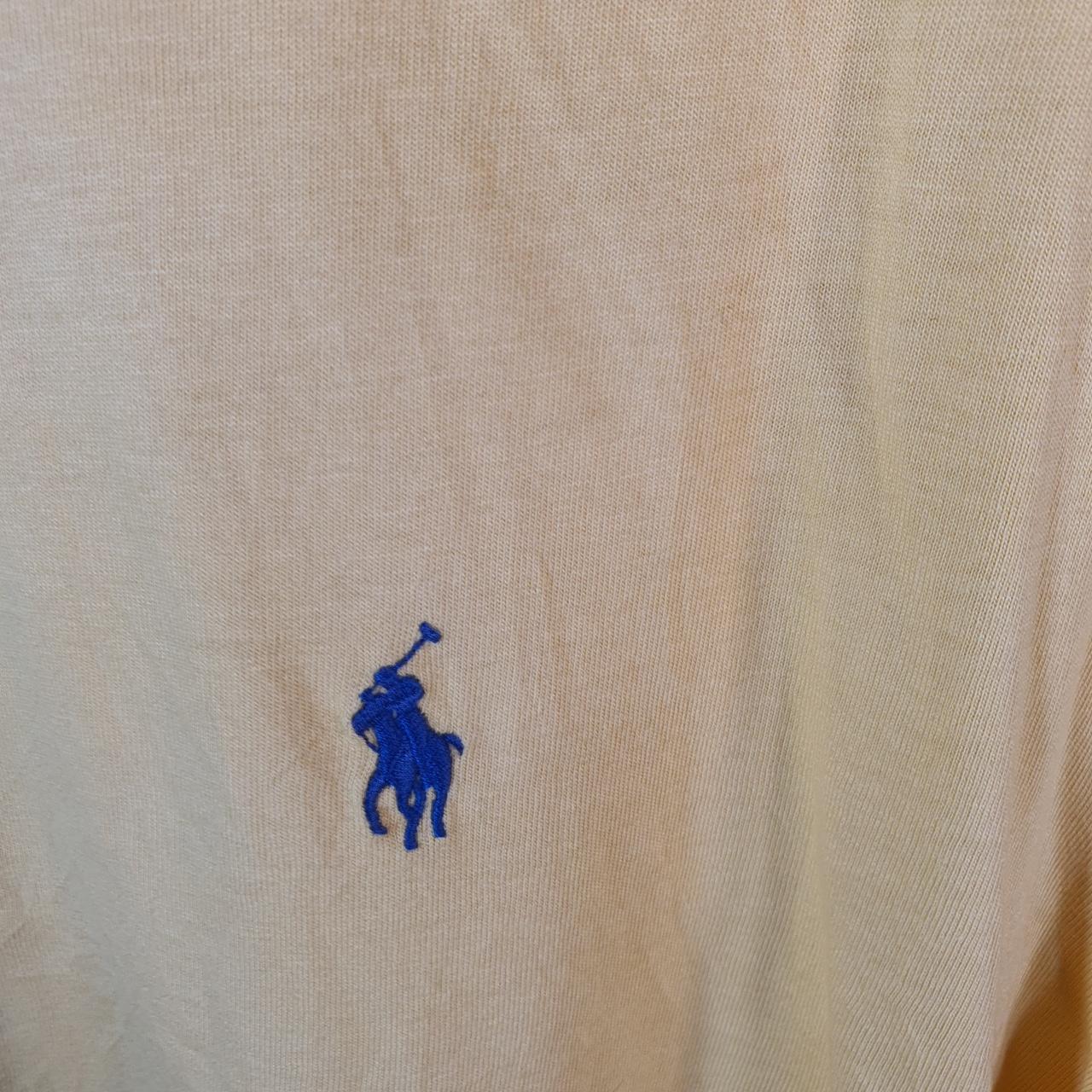 Vintage Ralph Lauren Polo T Shirt Men’s Large Yellow Embroidered Pony Classic Fit C9115