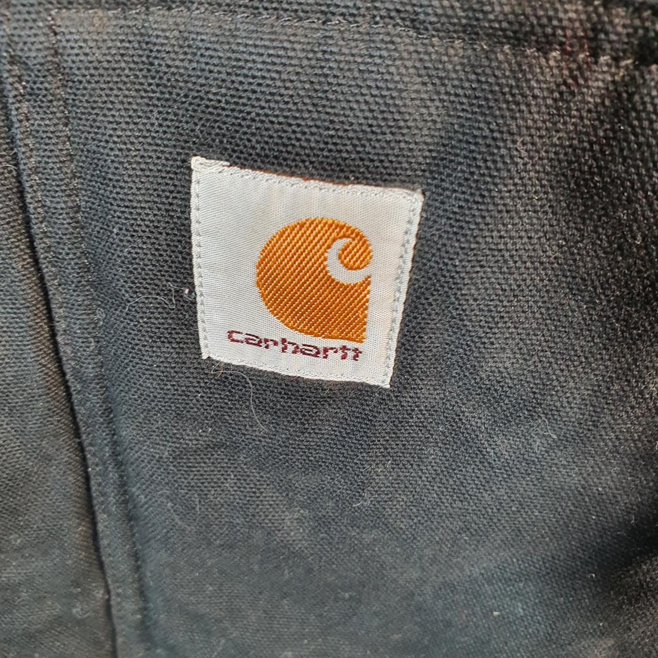 Vintage Carhartt Washed Duck Sherpa Lined Jacket Men’s XL Black Workwear Canvas USA G2107
