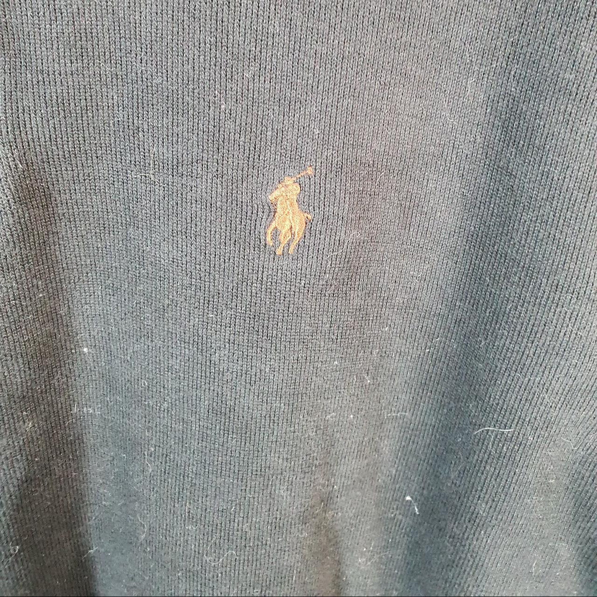 Vintage Ralph Lauren Polo 1/4 Zip Estate Rib Sweatshirt Men’s Large Black Pullover Pony C8826