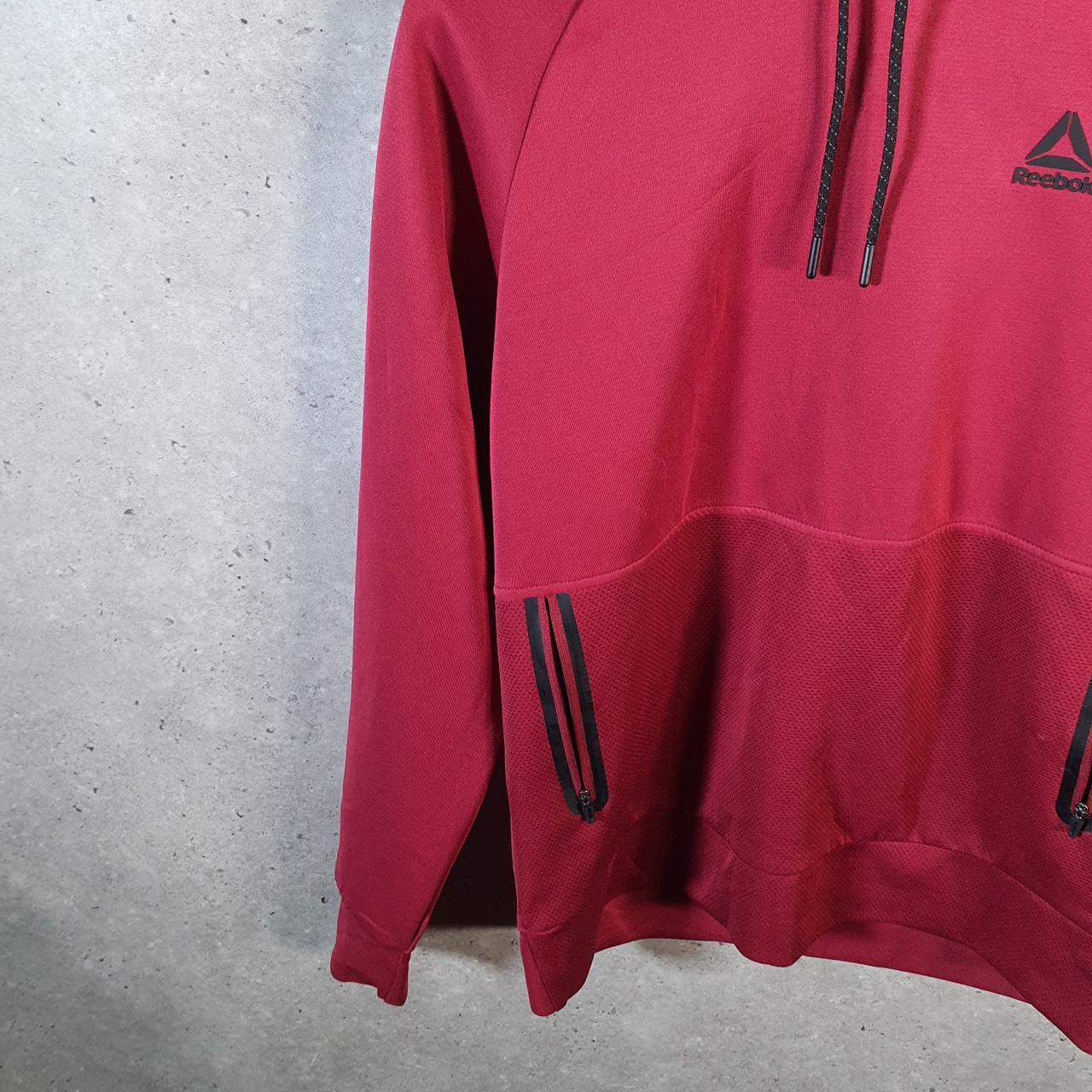 Vintage Reebok Shell Track Hoodie Men’s Small Red Pullover Baggy