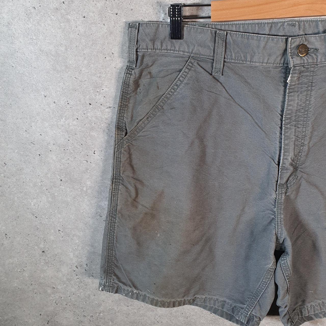 Vintage Carhartt Baggy Carpenter Shorts Jorts Cargo Men’s W36 Grey Relaxed Fit Workwear A4845