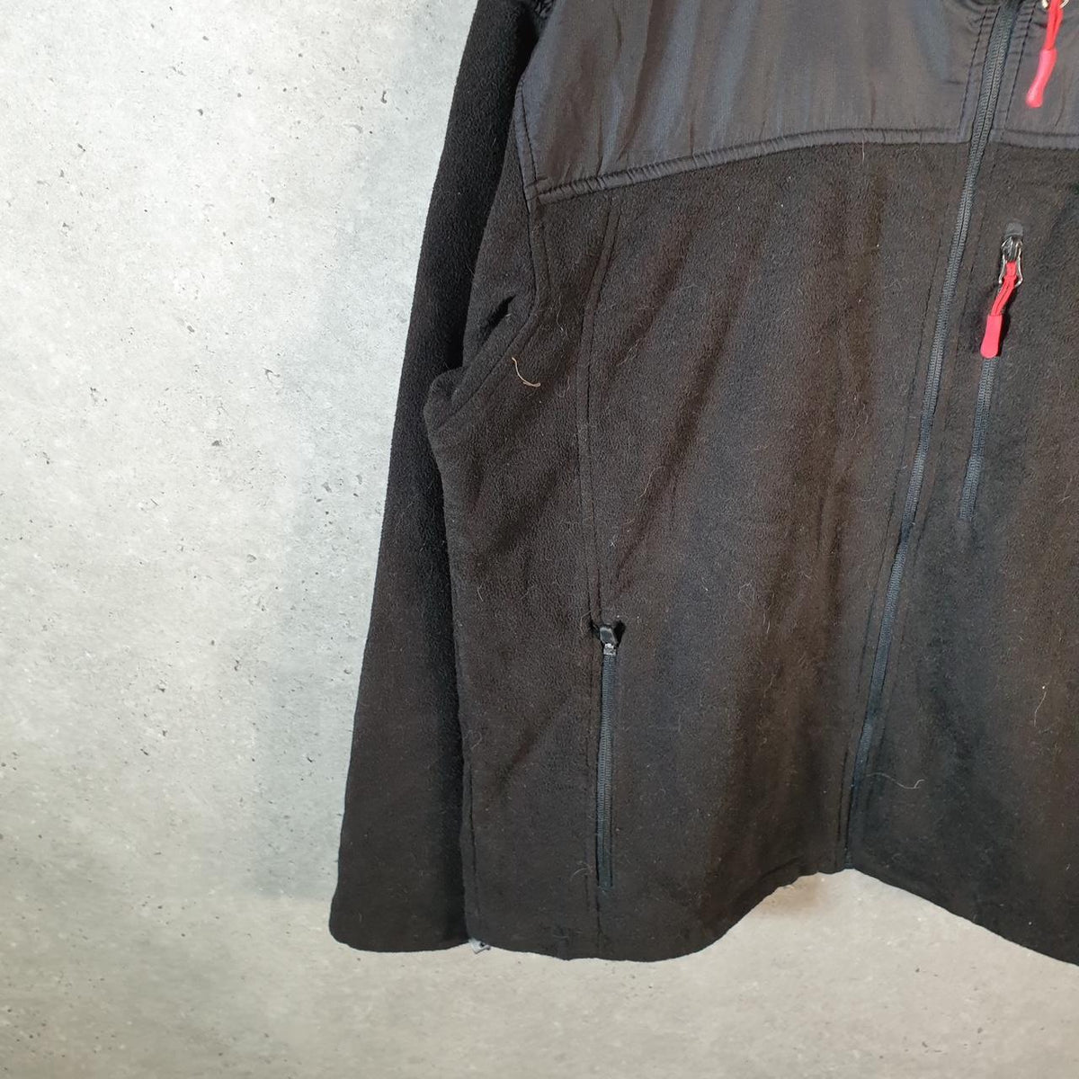 Reebok Full Zip Fleece Sweatshirt Mens Medium Black Embroidered Logo