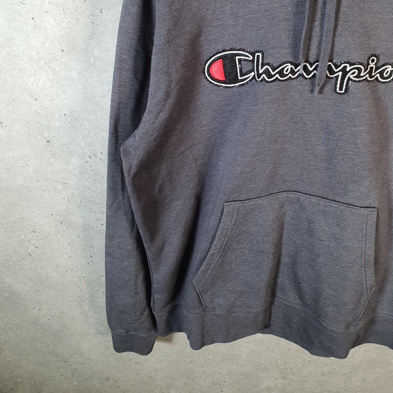 Vintage Champion Hoodie Men’s Large Grey Pro Sport Spellout Pullover