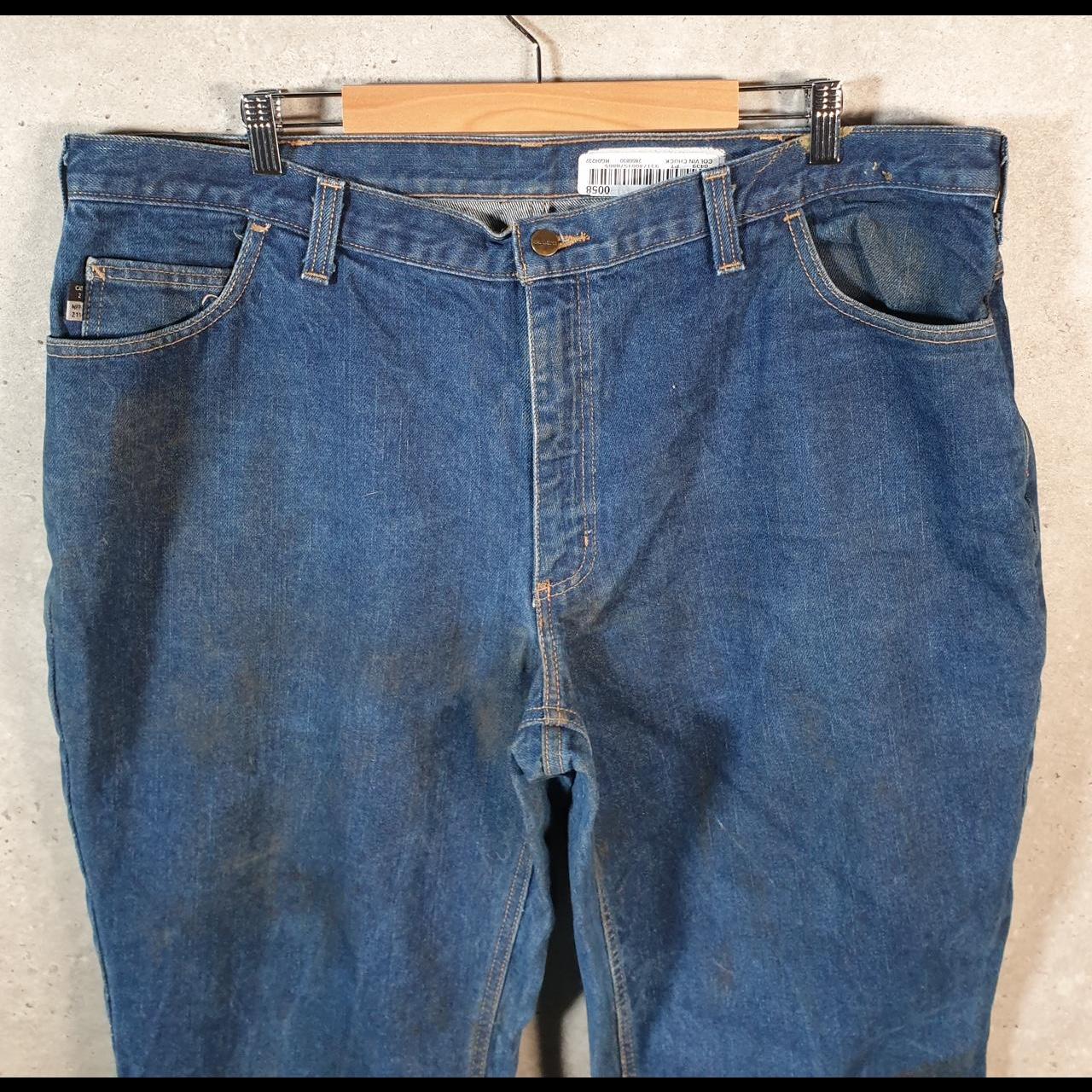 Vintage Carhartt Workwear Carpenter Jeans Mens W42 L32 Blue Denim Relaxed Fit USA