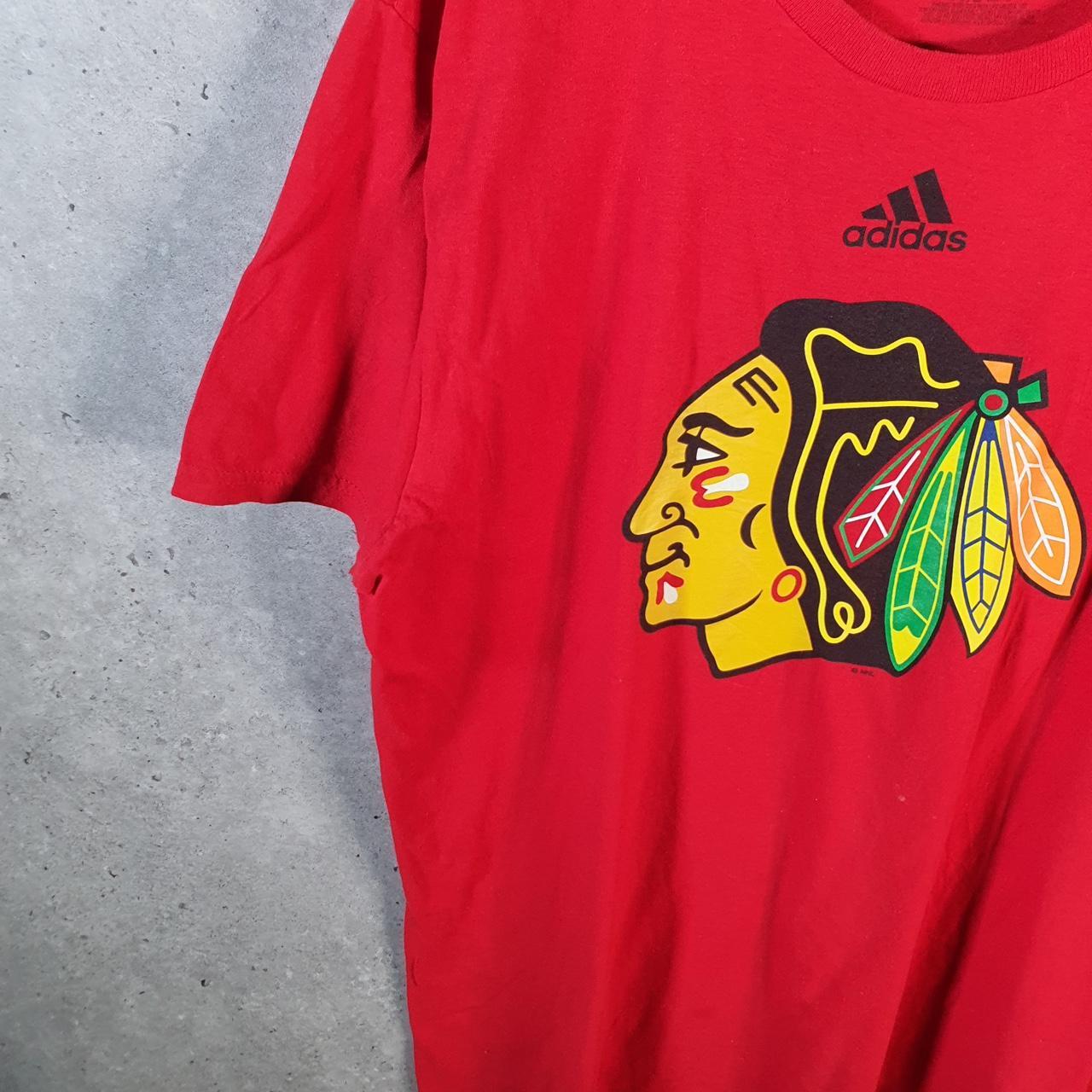 Vintage Adidas Go Tee Chicago USA T Shirt Men’s Large Red Three Stripes Logo Athletic