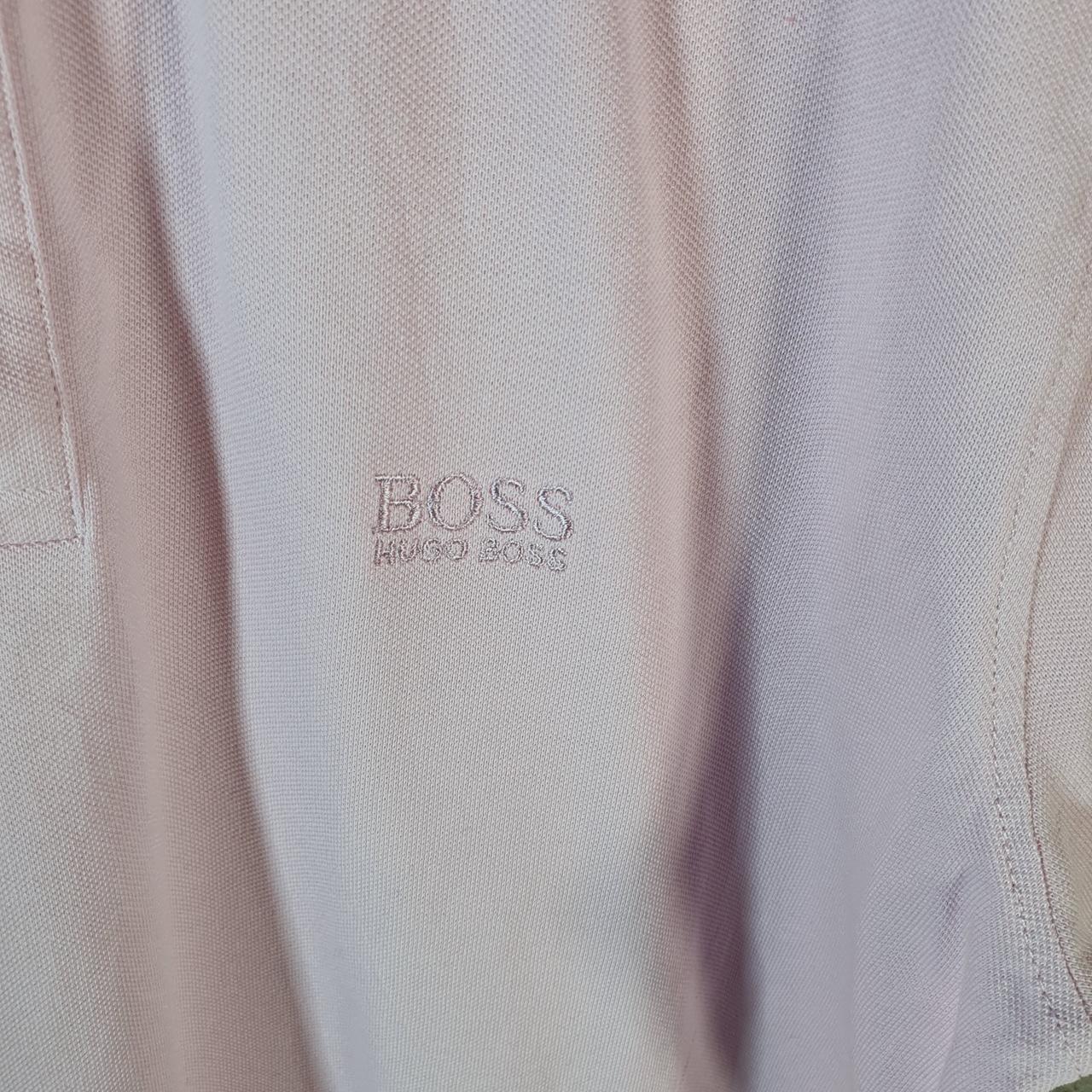 Vintage Hugo Boss Polo Shirt Men’s Large Pink Embroidered Logo Casual