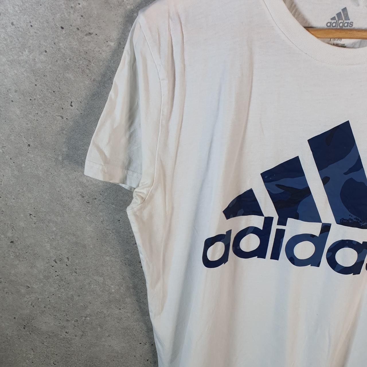 Vintage Adidas Spellout Tee T Shirt Womens XL White Three Stripes Logo Athletic