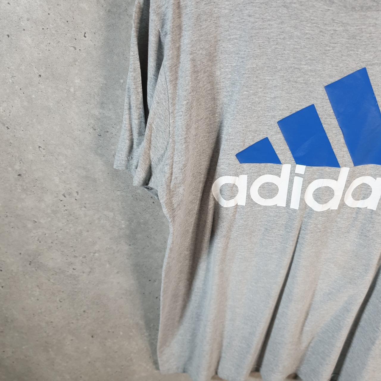 Vintage Adidas Go Tee T Shirt Men’s Large Grey Three Stripes Athletic