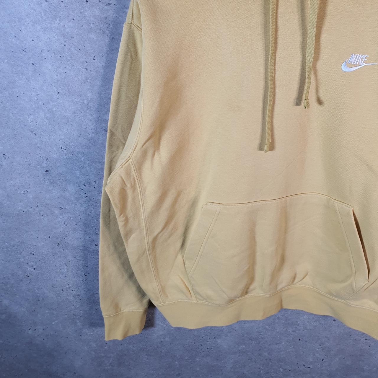 Vintage Nike Club Embroidered Hoodie Men’s Medium Yellow Swoosh Y2K Pullover Logo