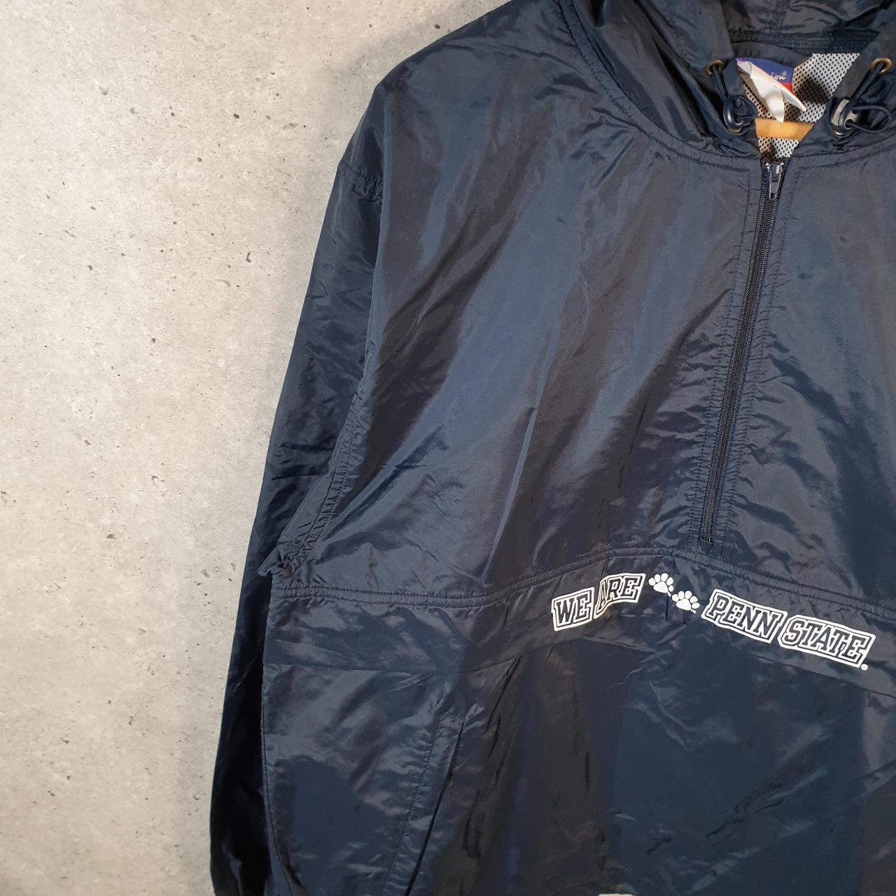Vintage Champion Windbreaker Mens Medium Navy Blue 1/4 Zip We Are Penn State