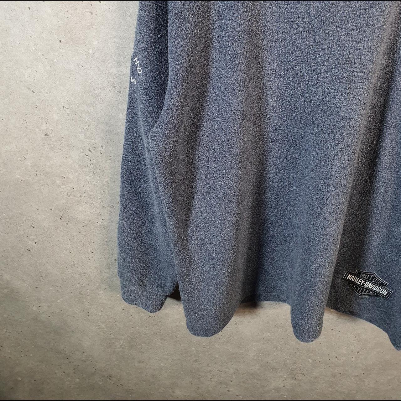 Vintage Harley Davidson 1/4 Button Sweatshirt Mens XL Grey Pullover USA