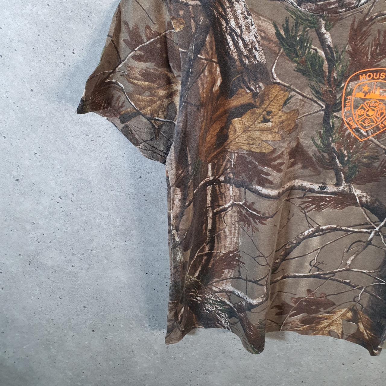 Vintage Russell Outdoors RealTree Camoflauge T Shirt Men’s M Green Camo Short Sleeve