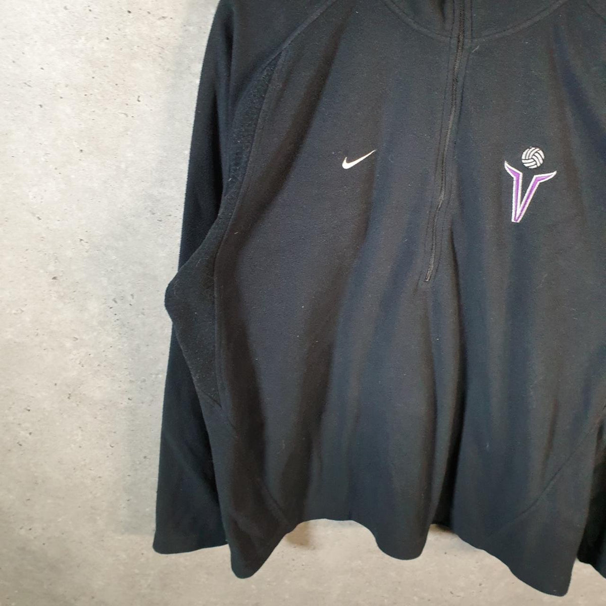 Vintage Nike Team 1/4 Zip Embroidered Sweatshirt Fleece Men’s Large Black Swoosh Y2K Pullover