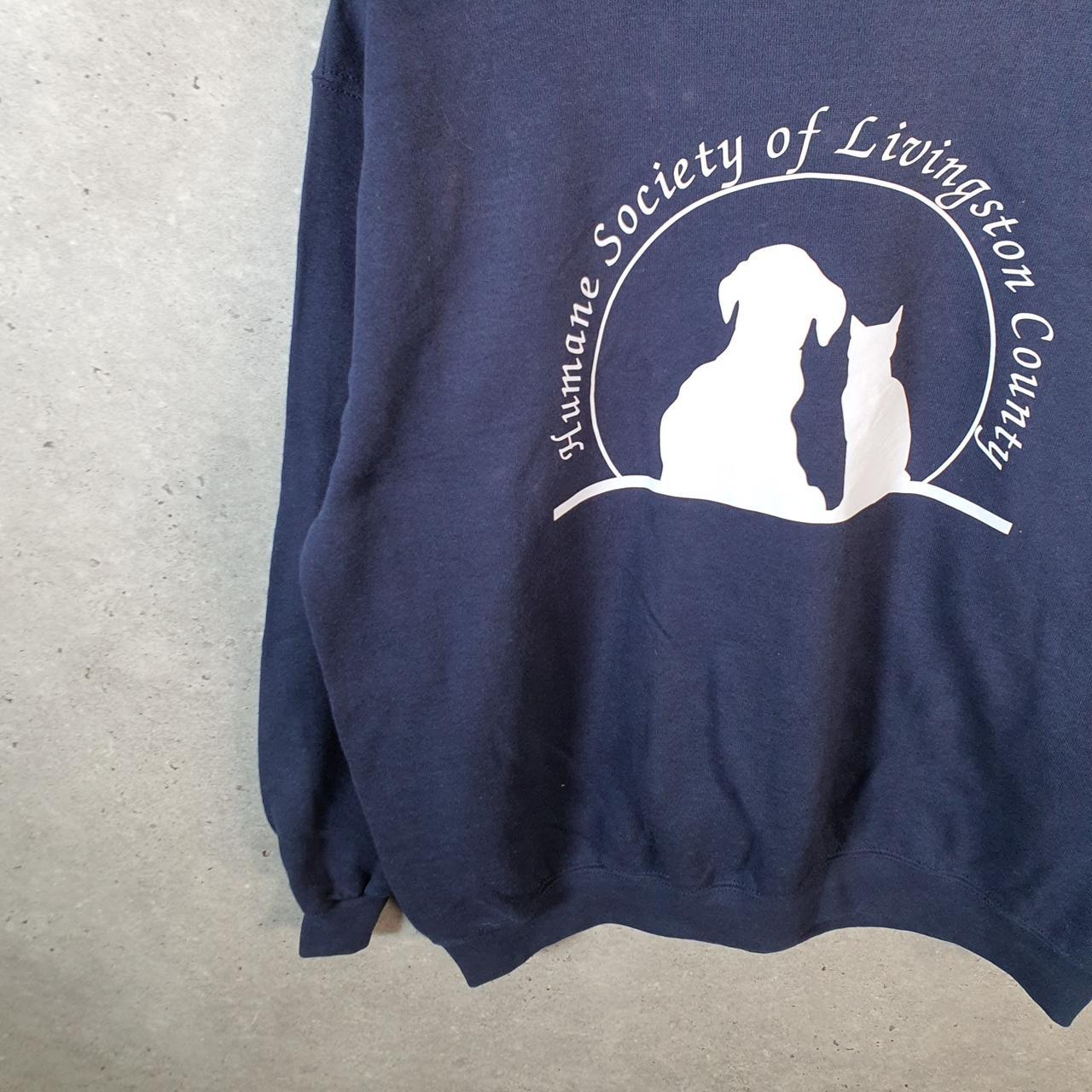 Vintage Lee Heavyweight Sweatshirt Men’s Large Navy Human Society Livingston County