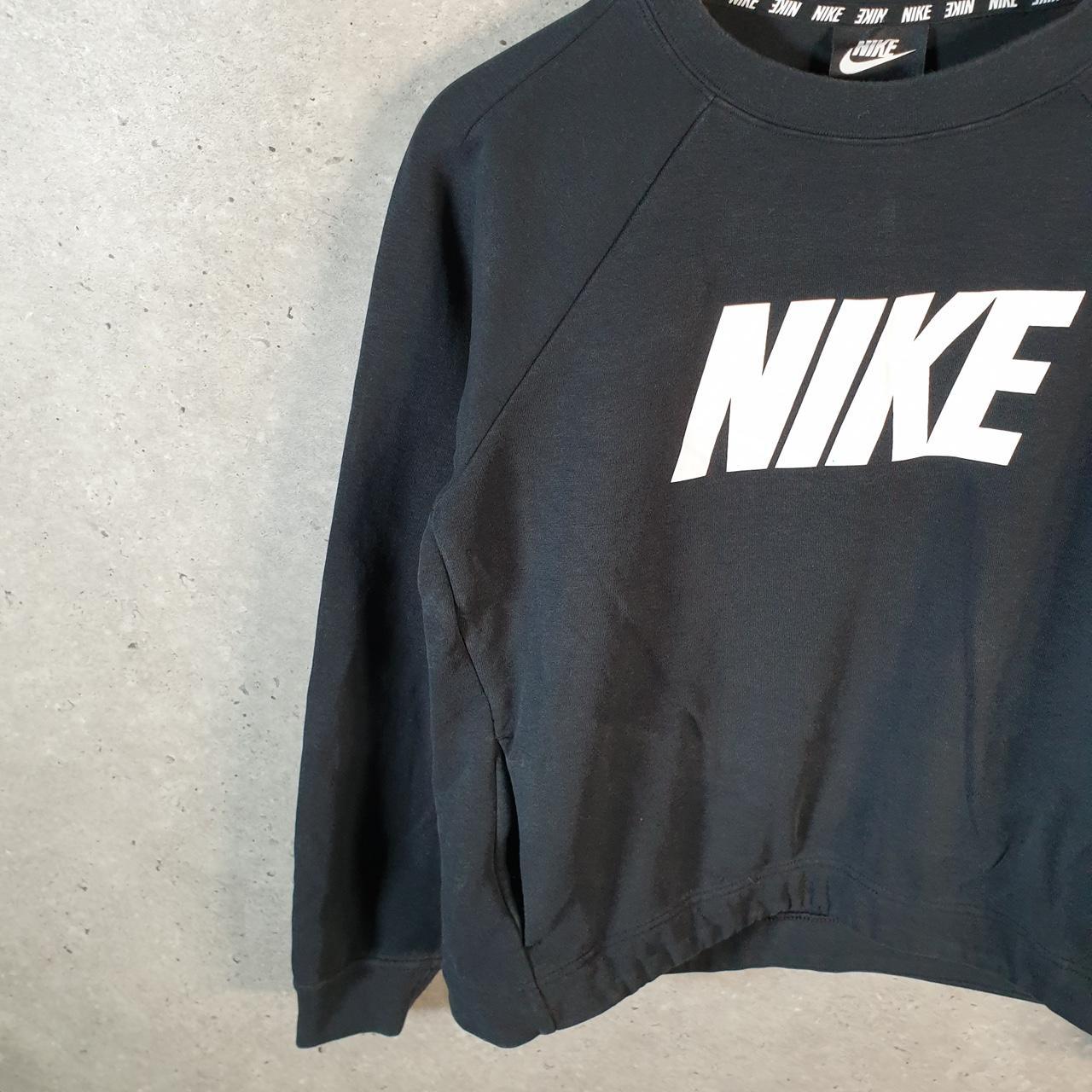 Vintage Nike Centre Spellout Sweatshirt Womens XS Black Y2K Pullover Logo