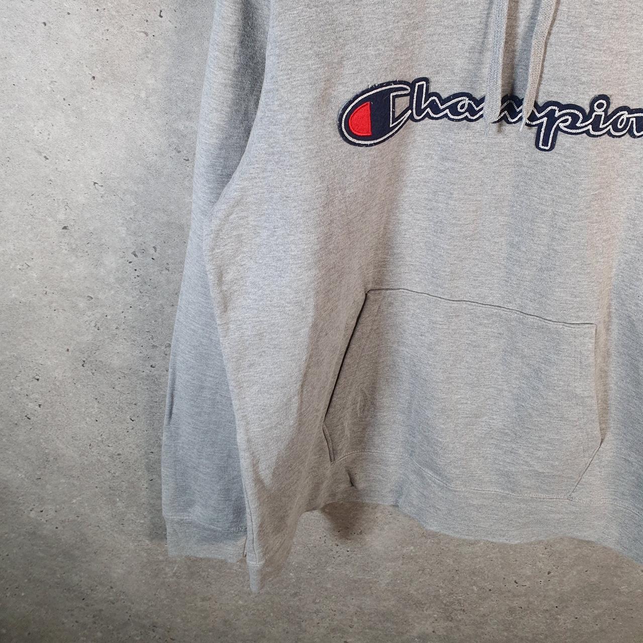Vintage Champion Hoodie Men’s Large Grey Pro Sport Spellout Pullover
