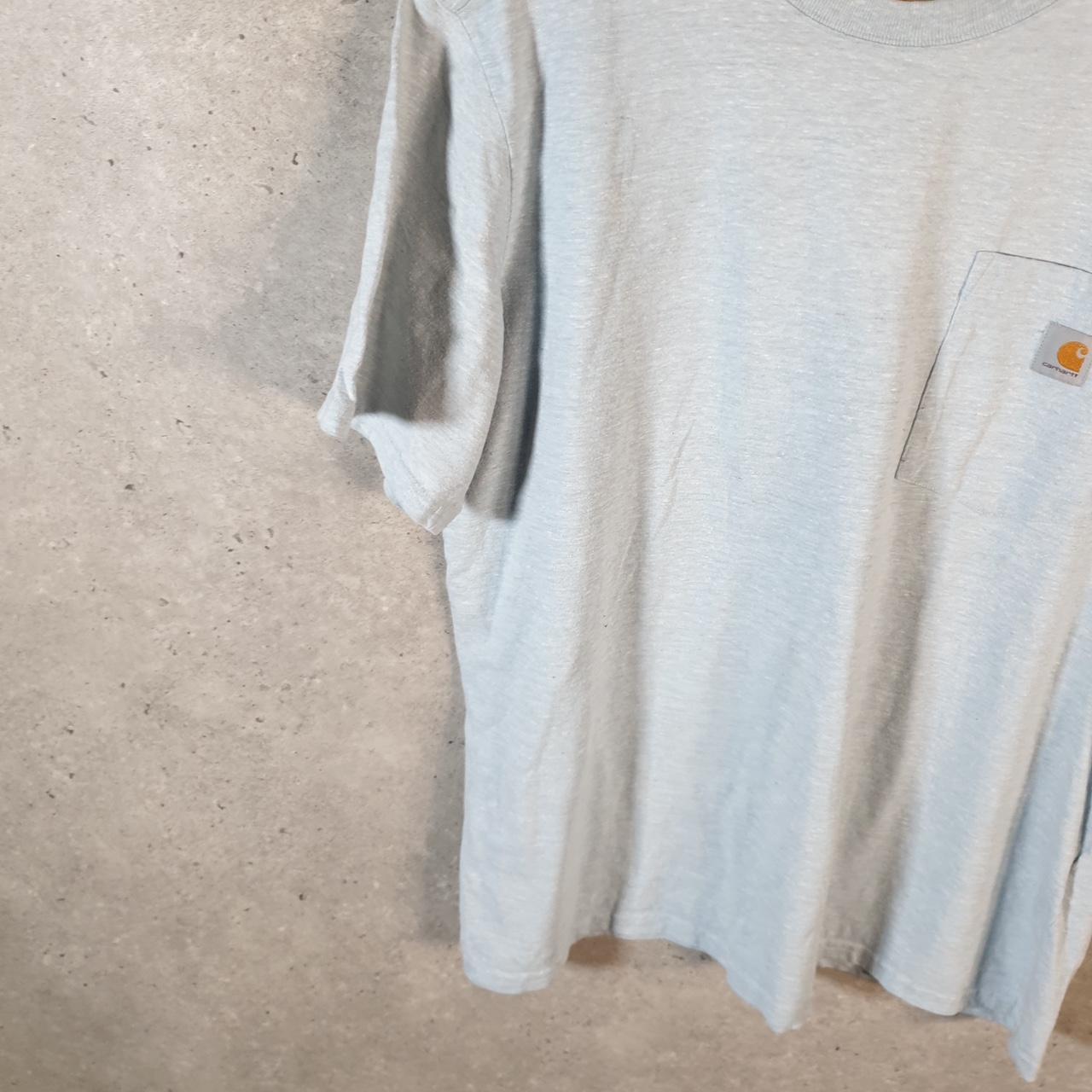 Vintage Carhartt Pocket T Shirt Womens XL Blue Workwear Chore Utility Loose Fit