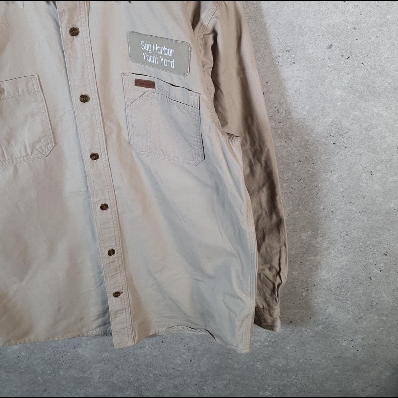 Vintage Carhartt Shirt Button Down Mens Medium Brown Long Sleeve Original Fit