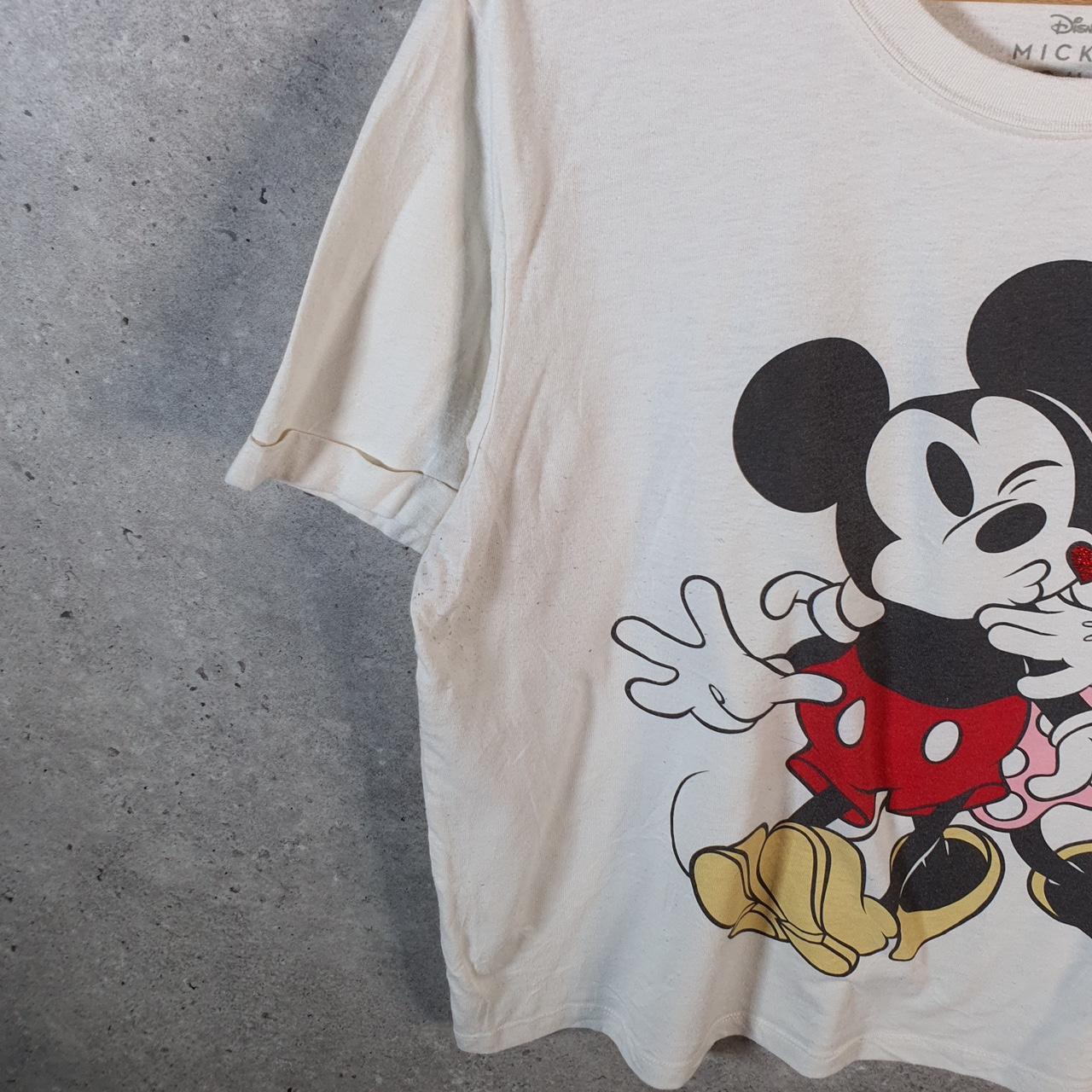 Vintage Disney Land Micky Mouse T Shirt Womens XL White Spellout Graphic