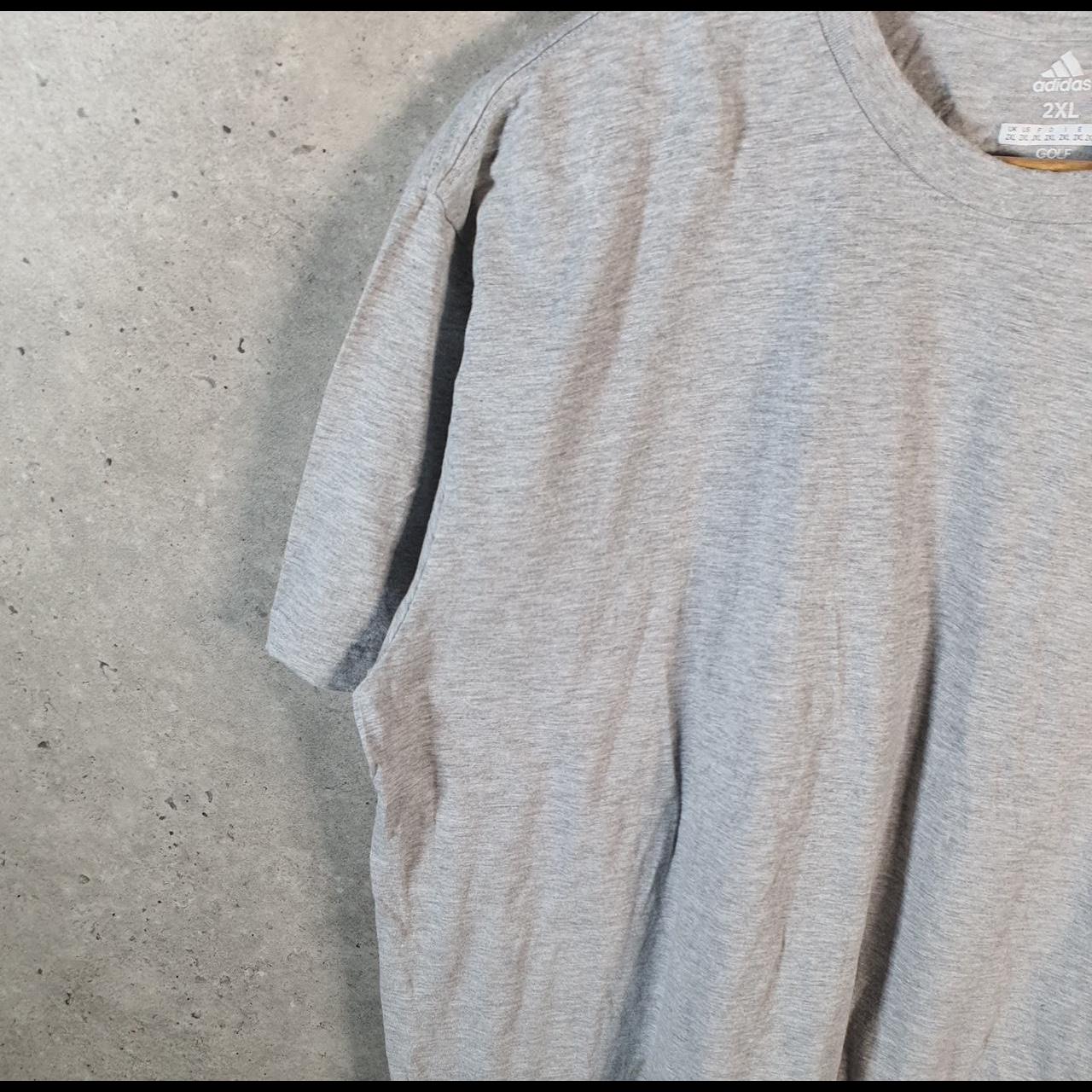 Vintage Adidas Golf T Shirt Men’s 2XL Grey Three Stripes Logo Athletic