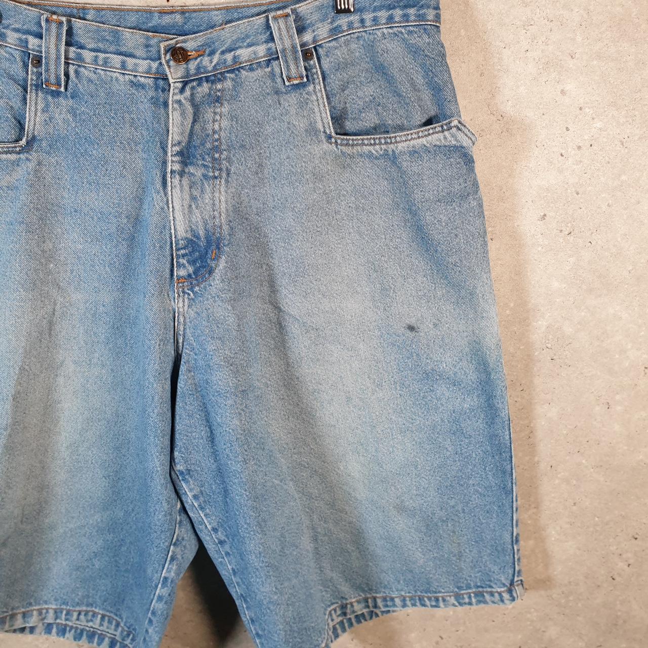 Vintage Menace Baggy Y2K Hip Hop Jeans Shorts Jorts Mens W40 Blue Denim USA Big Fish Vintage