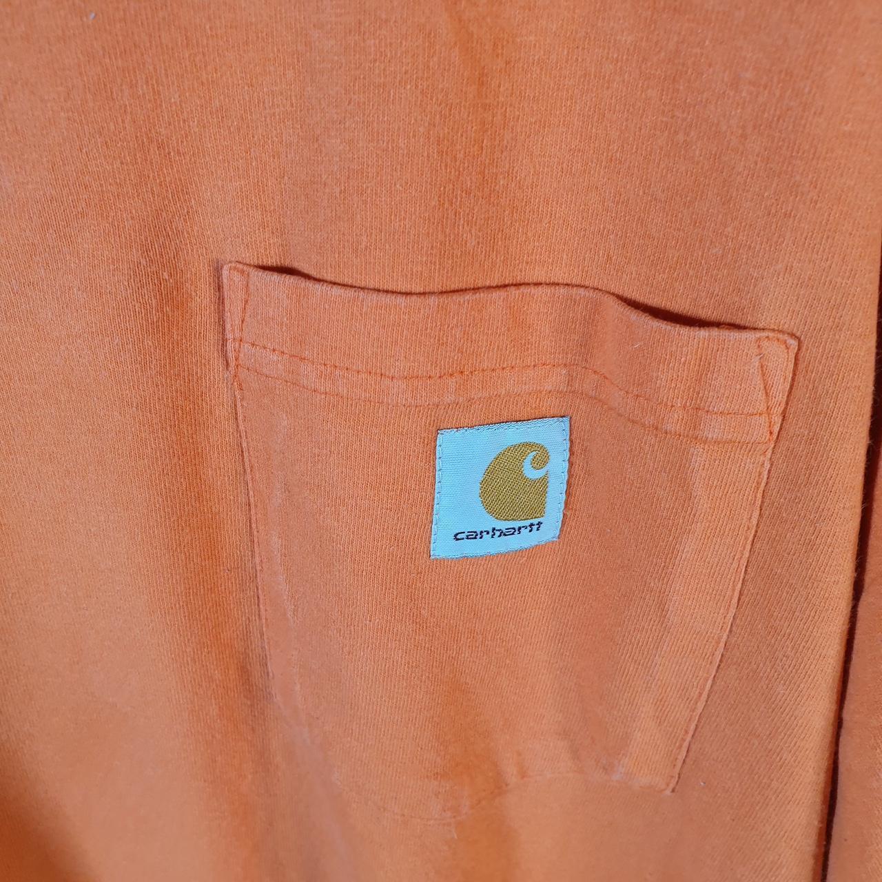 Vintage Carhartt Pocket T Shirt Men’s Large Tall Orange Workwear Chore Utility Original Fit