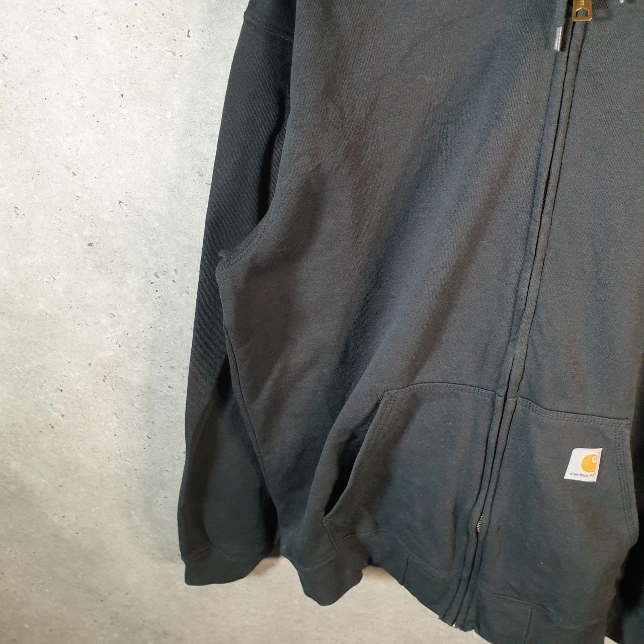 Vintage Carhartt Hoodie Men’s Large Black Full Zip Blank USA Loose Fit