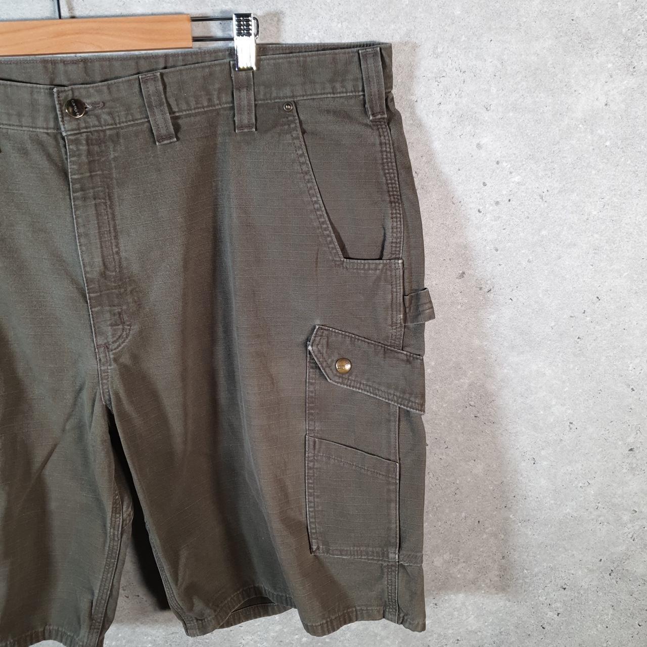 Vintage Carhartt Baggy Carpenter Shorts Jorts Cargo Men’s W46 Khaki Green Relaxed Fit Workwear A4851