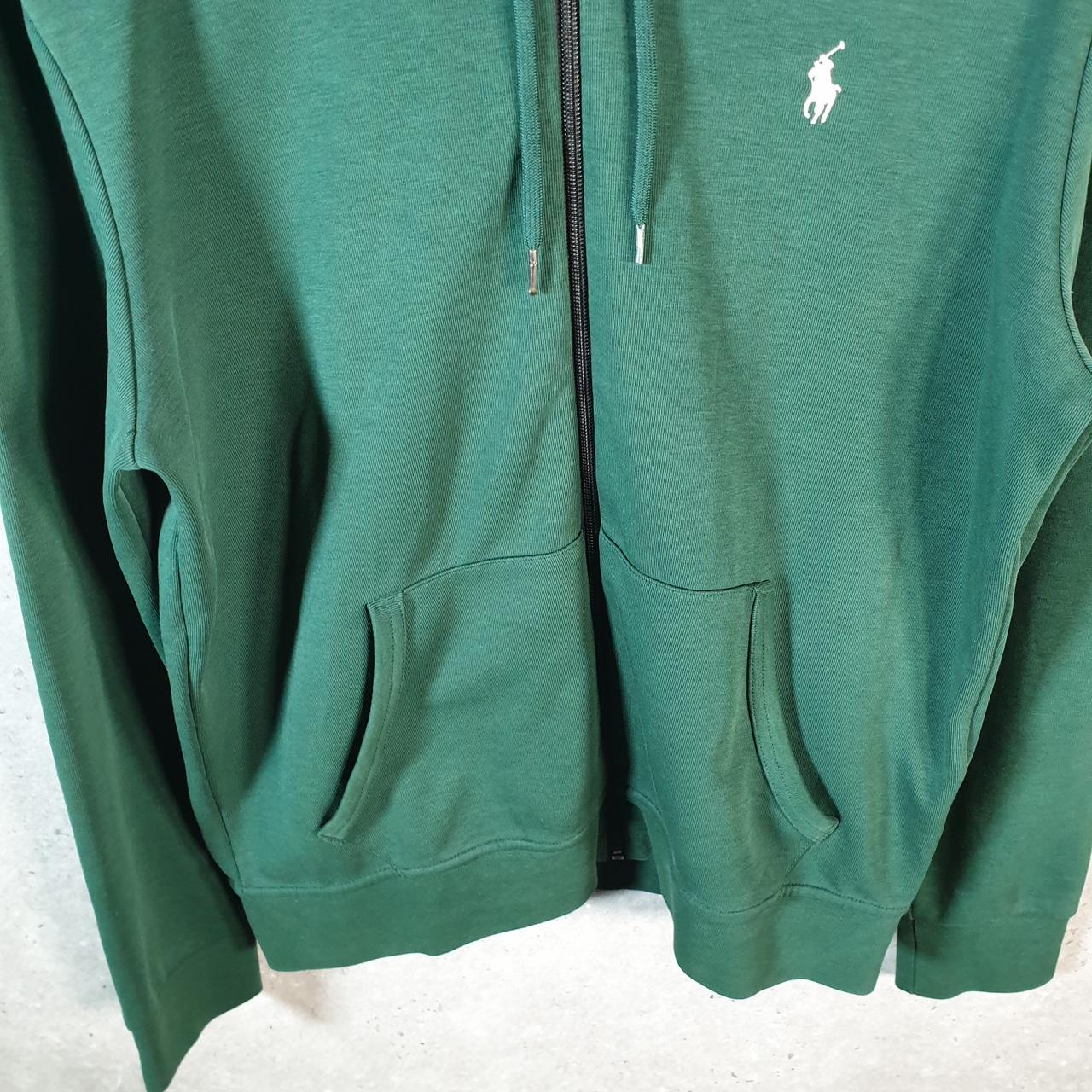Vintage Ralph Lauren Polo Performance Hoodie Men’s Medium Green Cotton Full Zip Pony Big Fish Vintage
