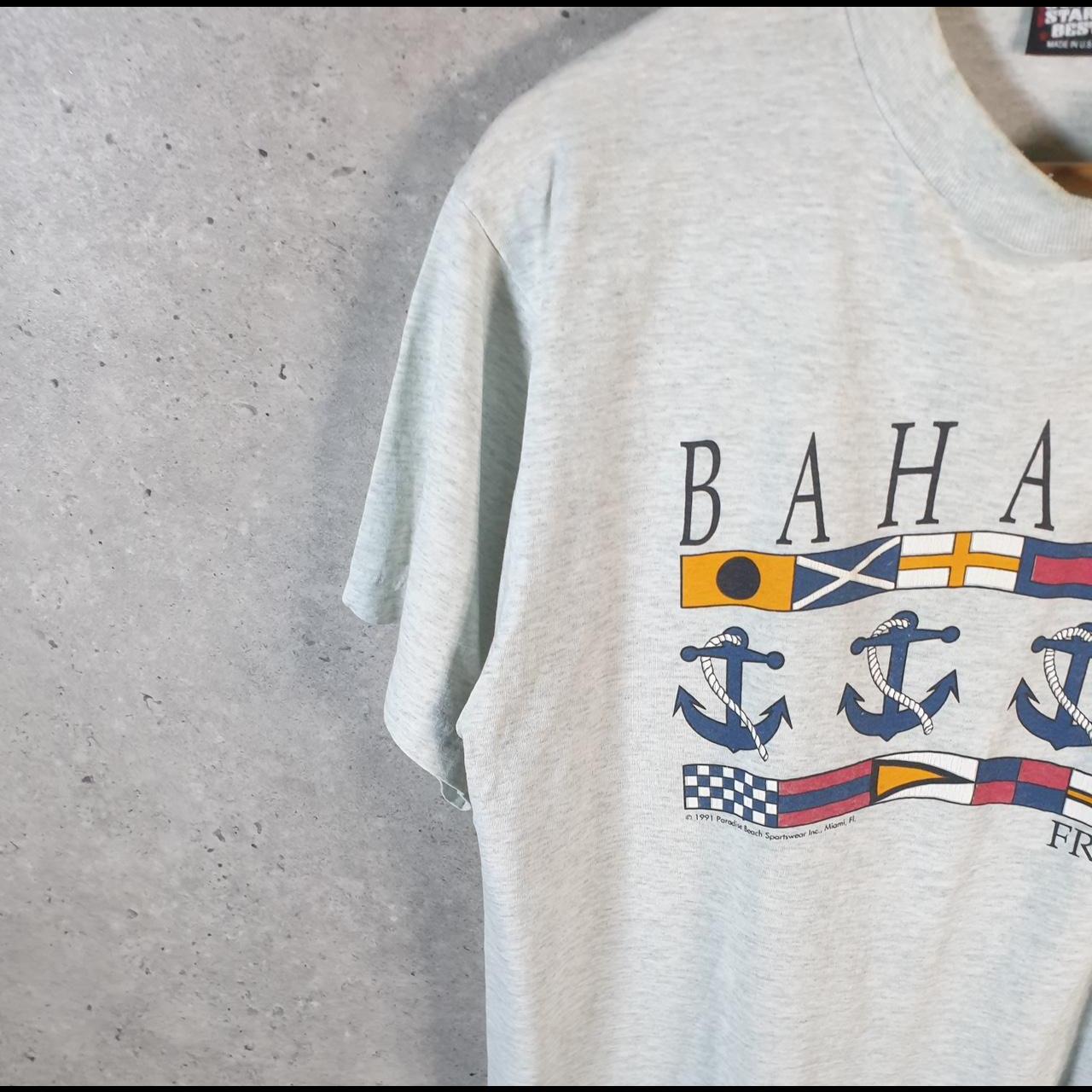 Vintage Screen Stars Bahamas Freeport 1991 USA Single Stitch T Shirt Men’s Large Grey