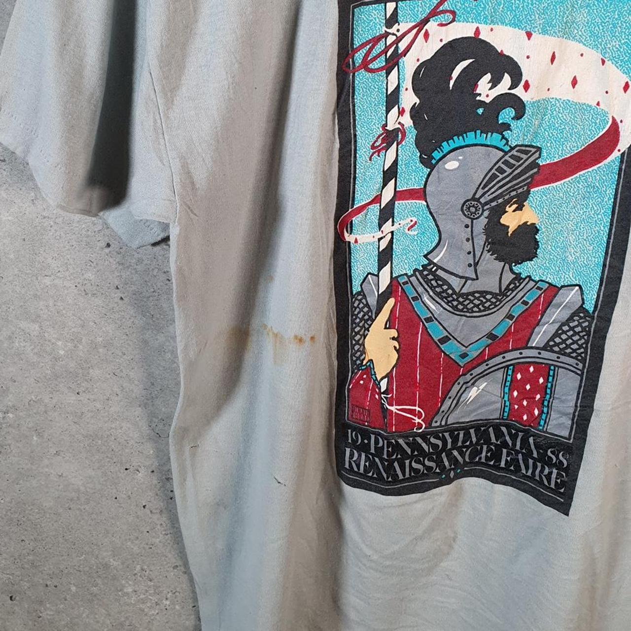 Vintage 1988 Pennsylvanian Renaissance USA Single Stitch T Shirt Men’s Small Grey Big Fish Vintage